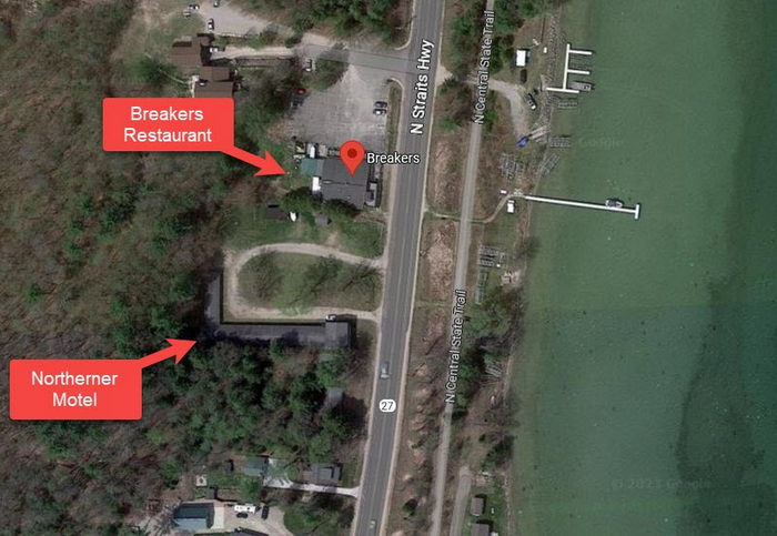 Northerner Motel (Breakers Restaurant) - Aerial Map